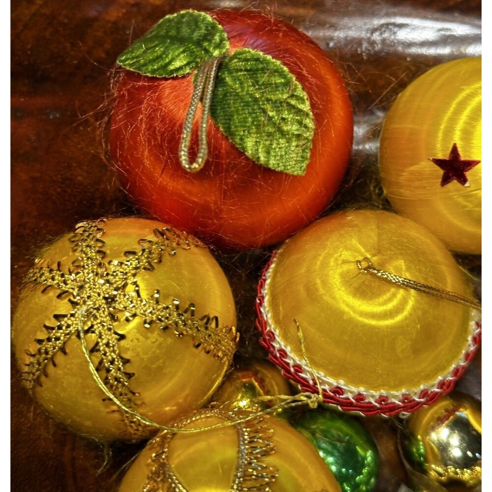 Rare Mid-Century Modern (MCM) Holiday Spun Silk Satin Wrapped Christmas Ornament